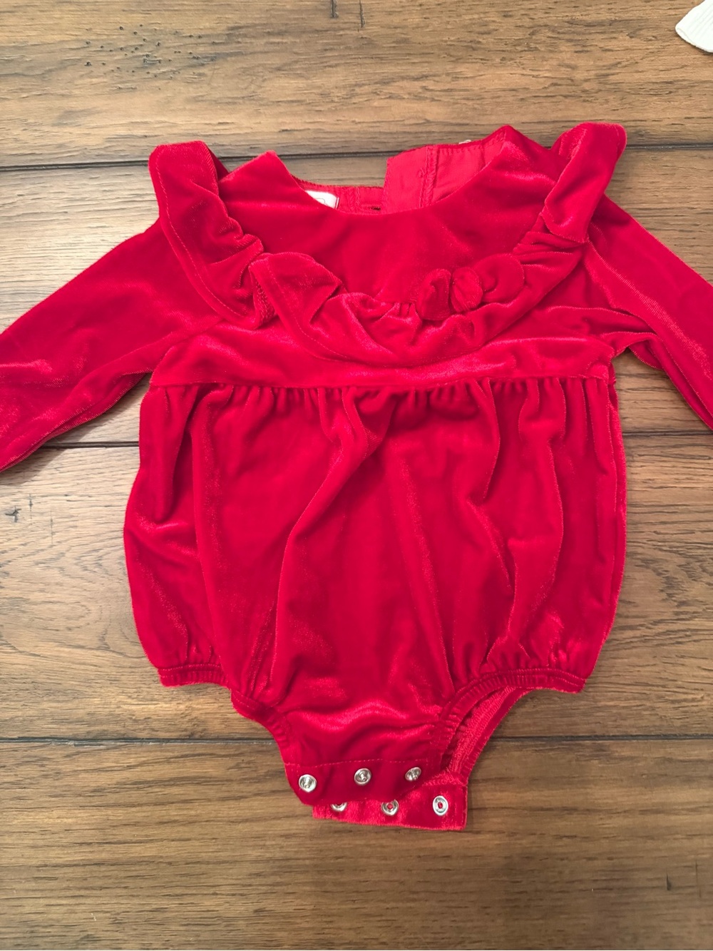 Mud Pie Red Velvet Baby Romper